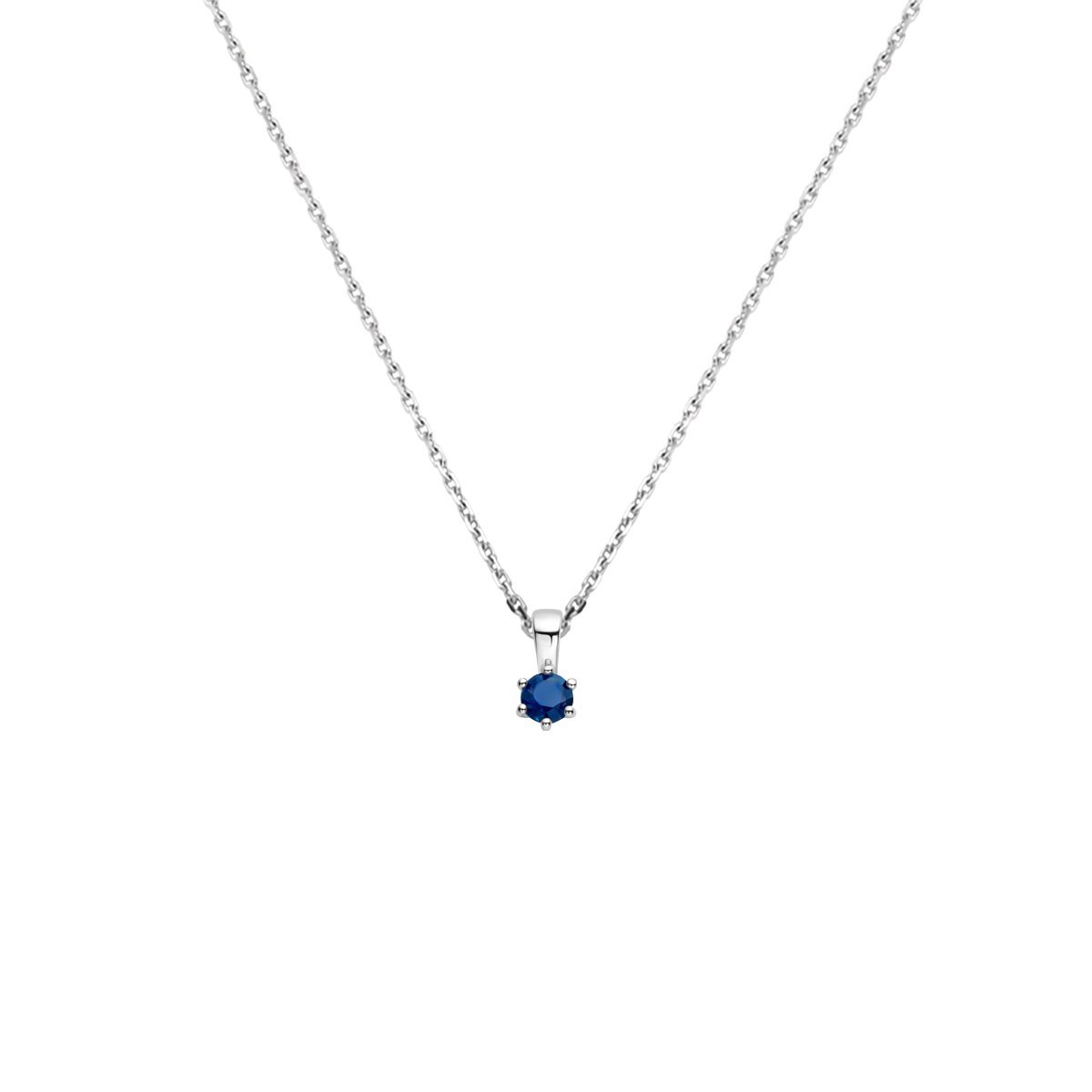 Collier Met Geboortesteen 41 + 4 Cm Zilver Gerhodineerd