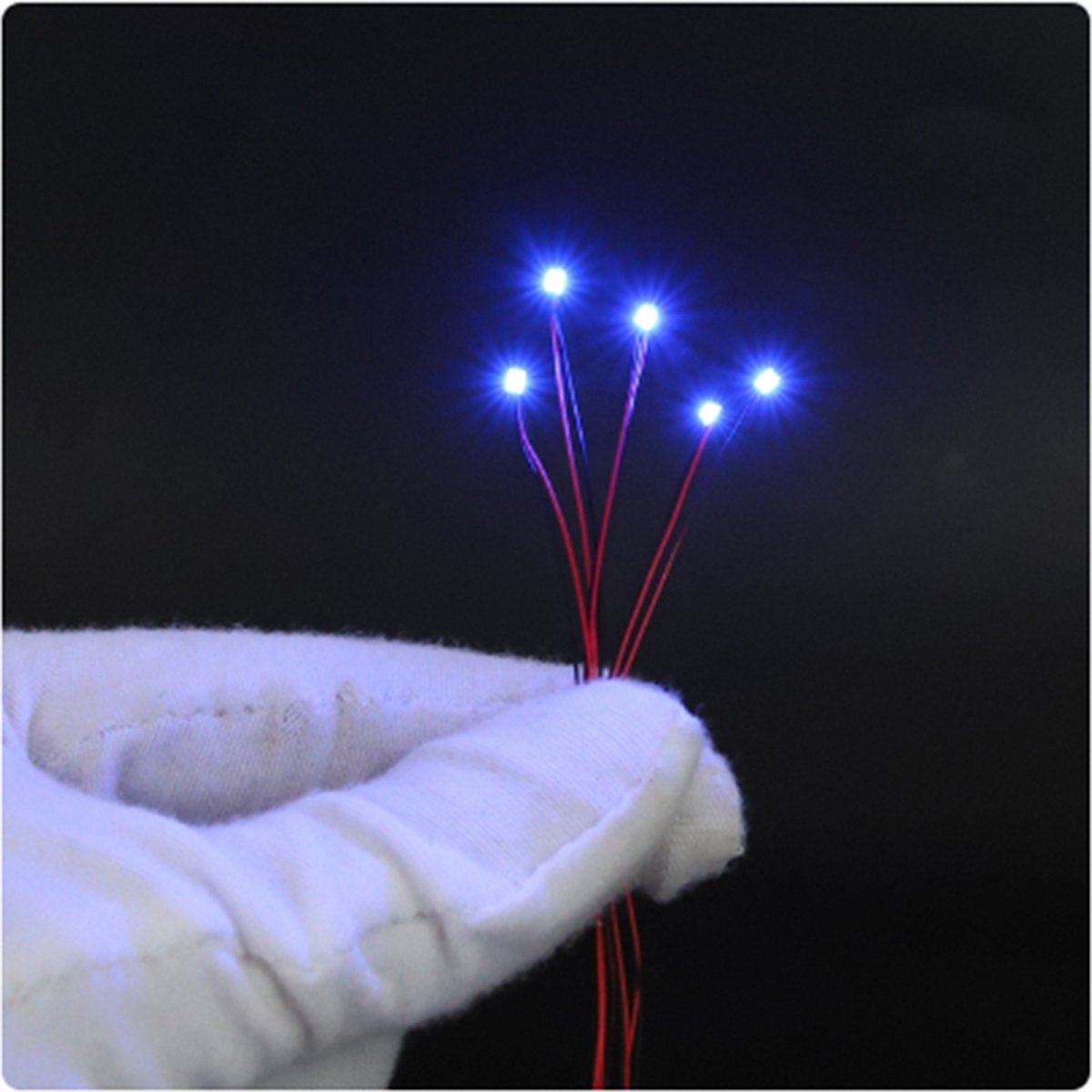 SMD 0603 led met kabel 20cm 12v 10 stuks kleur Blauw
