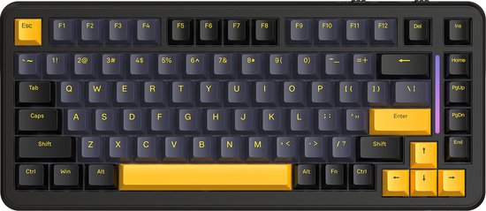 ATTACK SHARK M86 - Draadloze Mechanisch Gaming Toetsenbord - RGB Light Strip - PBT Keycaps - Gasket Mod - Wired/2.4G/Bluetooth Tri-Mode - 83keys - Star Black