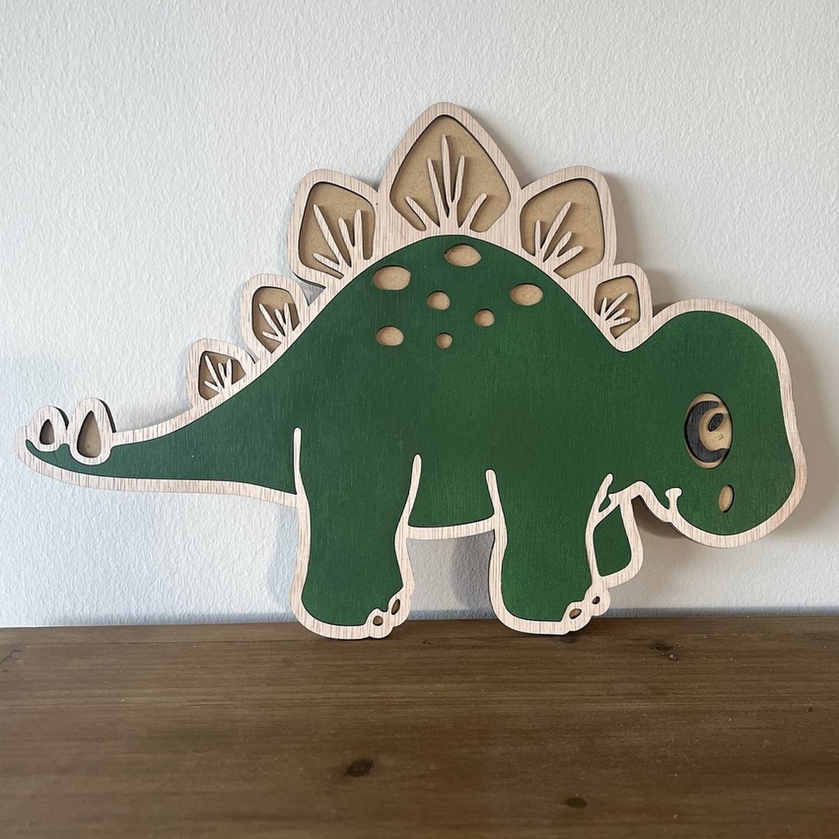 Houten dier dino - wanddecoratie kinderkamer