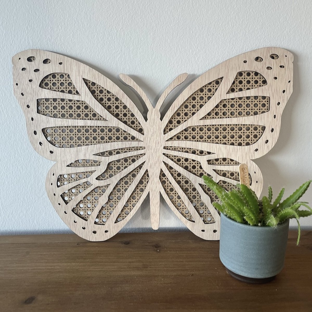 Houten dier vlinder - wanddecoratie kinderkamer