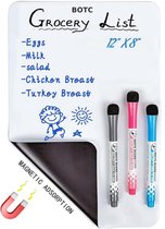 Tableau blanc BOTC pour réfrigérateur – 23 x 30 cm – Magnétique – Planificateur hebdomadaire – Tableau mémo – Planificateur mensuel – Wit