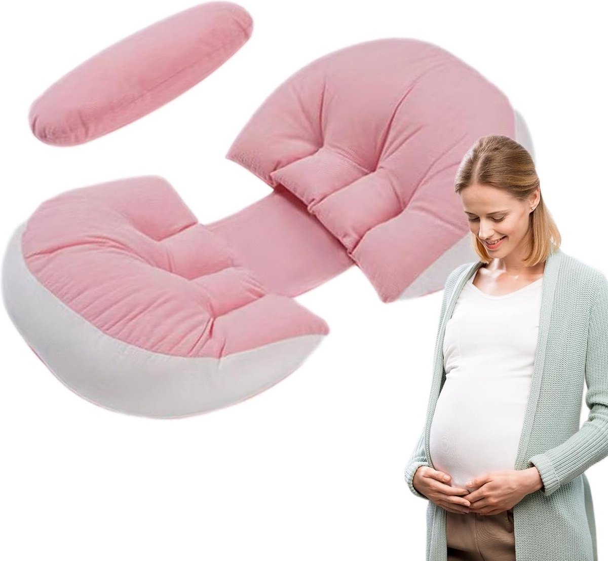 Goedkoopste Mahria zwangerschap slaapkussens - slaapkussen voor zwangere vrouwen, buiksteun kussen voor zwangere vrouwen | Comfortabel faux Furr luxe rugsteun Lumbar, zwangerschapskussen