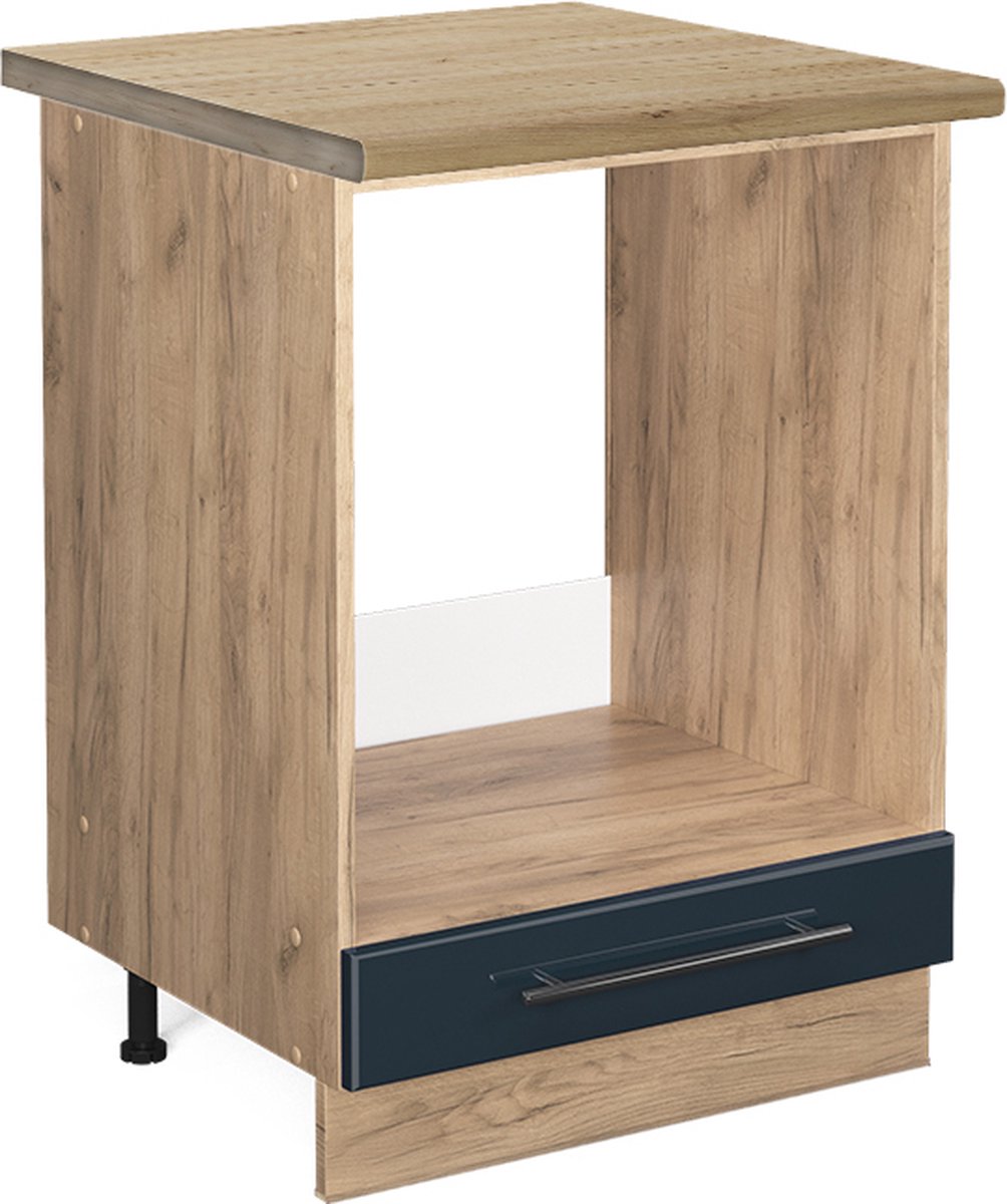 Vicco Fame-Line Keukenkasten – 60 cm, WB Eik Donkerblauw hoogglans Donkerblauw hoogglans/Goudkleurig Eiken