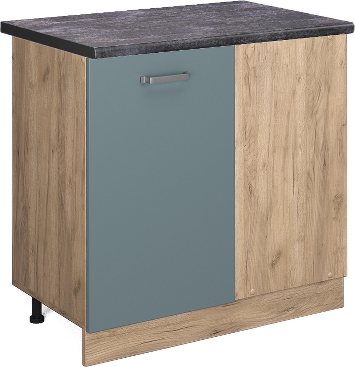 Vicco R-Line Hoekkast – 86 cm, WB Antraciet Blauw-grijs Blauw-grijs/Goudkleurig Eiken