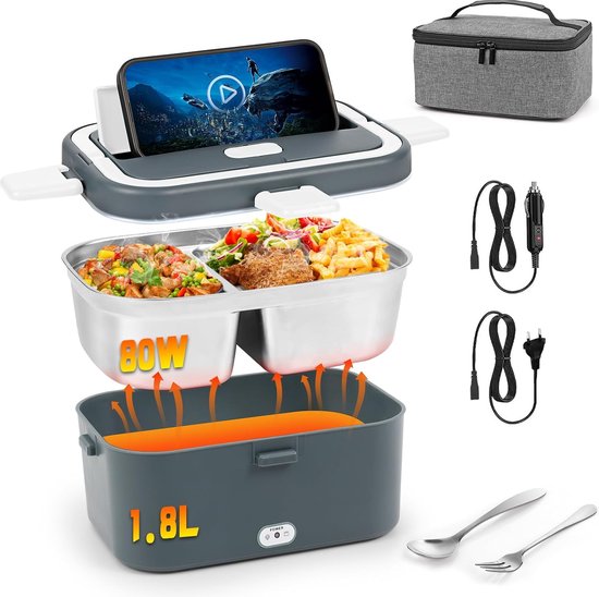 Draadloze verwarmde lunchbox, 1 l, 16000 mAh, draagbare