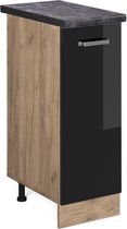 Vicco Armoire à pharmacie R- Line, Zwart brillant/Chêne doré puissant, 30 cm, WB Anthracite