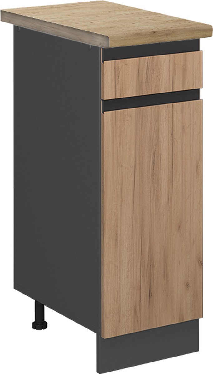 Vicco R-Line Keukenonderkast – 30 cm, WB Eik Krachtige eik goud Goudkleurig Eiken/Antraciet