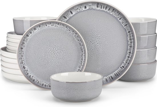 Excelsa service 18 assiettes Esprit céramique multicolor