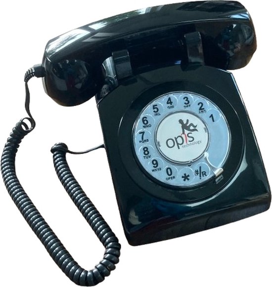 Vaste Telefoon via GSM mobiele netwerk - met SIM-kaart - 4G - 60 draaischijf - zwart