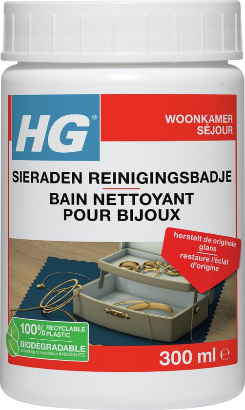 HG - Woonkamer - Sieraden Reinigingsbadje - Herstelt De Orginele Glans - 300 ml - 1 stuk