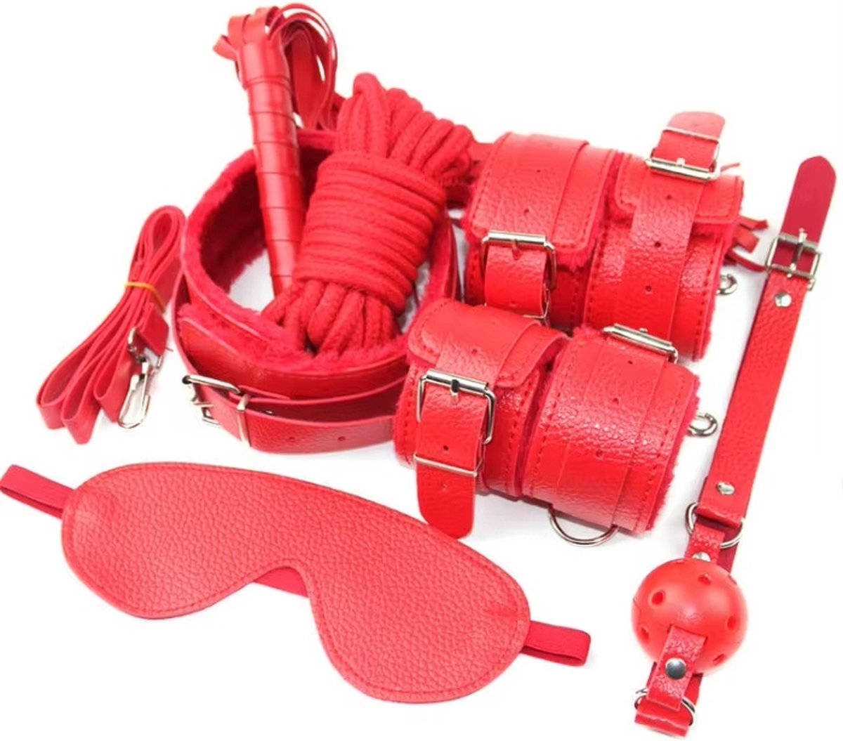 Goedkoopste Bdsm Extreme - Bdsm Set - Bdsm Masker - Bdsm Halsband - Rood - Mondbal