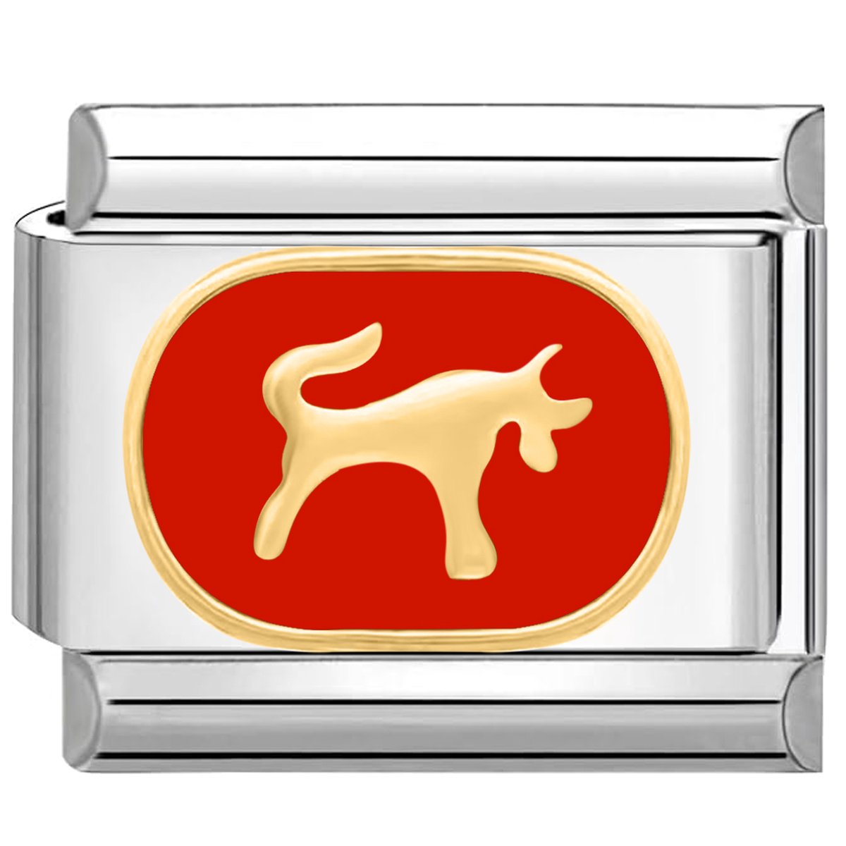 Quiges - Schakel - Bedel - 9mm - charms - Horoscoop Stier - Geschikt voor - armband - Schakelarmband - italy bedels armband