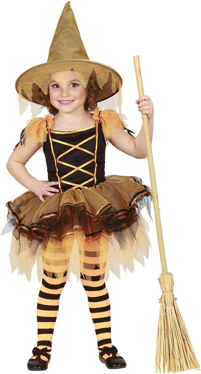 Ballerina heksen jurkje oranje
