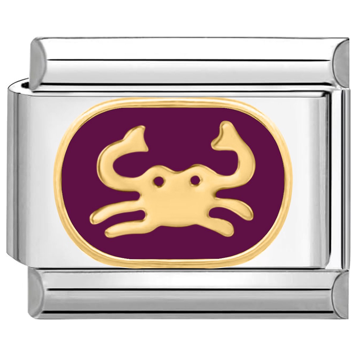 Quiges - Schakel - Bedel - 9mm - charms - Horoscoop Kreeft - Geschikt voor - armband - Schakelarmband - italy bedels armband
