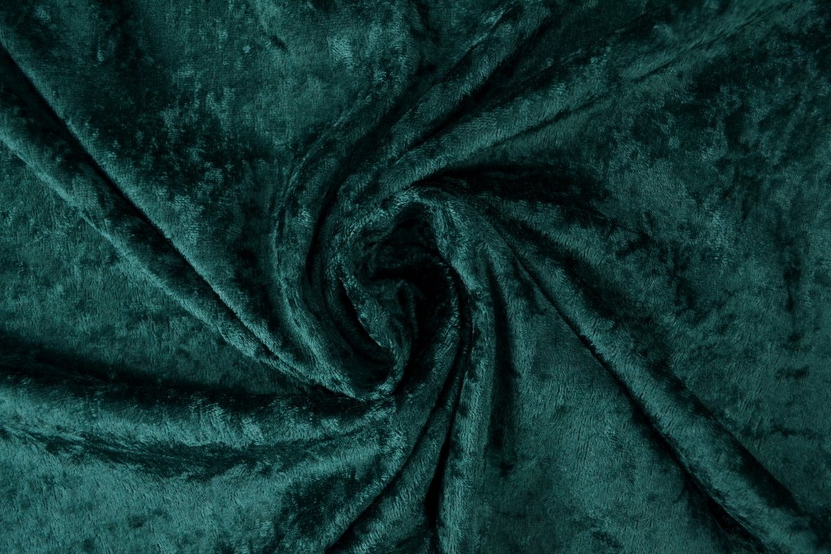 40 meter velours de panne - Donkergroen - Crushed velvet - 150cm breed
