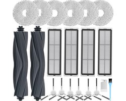 PolkaHome Accessoires voor Dreame L10s Ultra / L10s Pro / L10 Ultra, reserveonderdelen voor Xiaomi X10+ stofzuiger, 2 hoofdborstels, 4 HEPA-filters, 6 reinigingsdoeken, 6 zijborstels