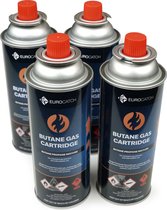 Eurocatch Gas Cartridge - Butaangas - Gasflessen - Gasbussen - Butaan Gasbussen - Navulling - 227g - 4 Stuks - Noodpakket
