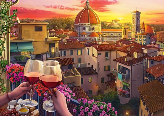 5D Diamond Painting Vierkante steentjes - Painting maat 50x70cm - Volledige bedekking - Complete set - Stad - Florence