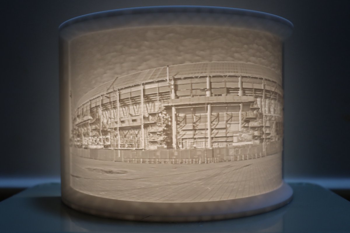 de Kuip in Rotterdam Lithophane (verlichte foto) inclusief licht