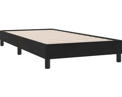 vidaXL - Bedframe - zonder - matras - 90x220 - cm - fluweel - zwart