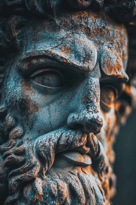 Dieu grec Poster | Statue Poster | Affiche Classique | Affiche de sculptures | Mythologie Poster | Affiche Culture | Histoire Affiche | Affiche Nature | 61x91cm | Décoration murale | Affiche murale | Convient pour l'encadrement