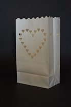 10 x Candle bag Groot Hart, windlicht, papieren kaars houder, lichtzak, candlebag, candlebags, sfeerlicht, bedrukt, logo, foto. No22