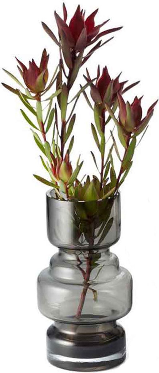 Philippi Design Vaas Glas Grijs - City Vase Small - Retro - Vintage - Handgemaakt