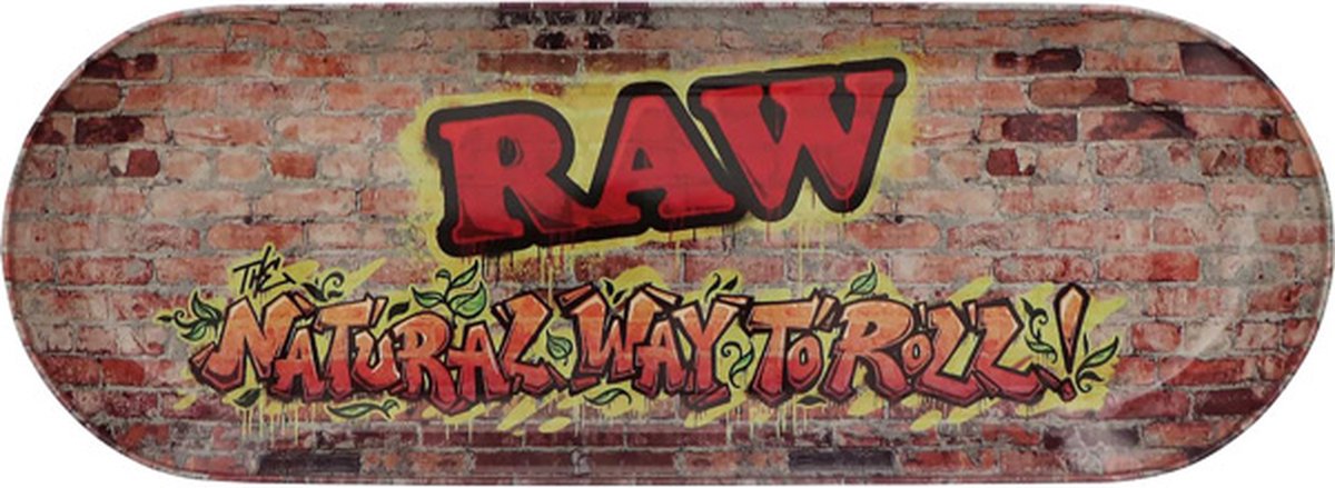RAW - METAL ROLLING TRAY - SKATE DECK - GRAFITTI 3 - (42×16 CM)
