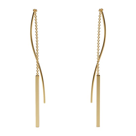 Elysian - Boucles d'oreilles Femme Or - Boucles d'oreilles à tirer - Acier inoxydable plaqué or 18 carats - Hypoallergénique