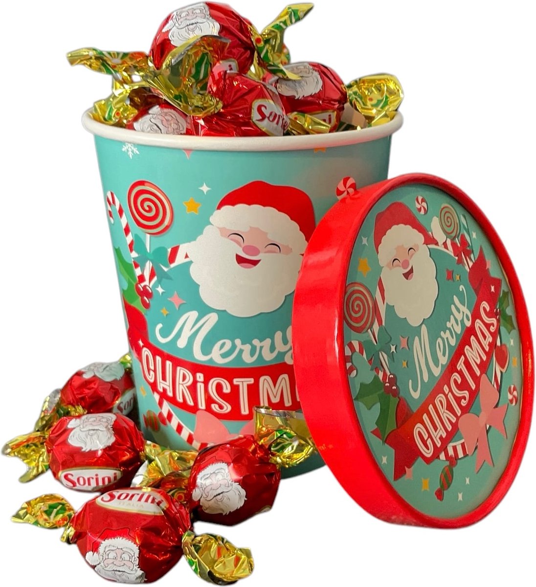 Snoeppot - Candy Bucket - Merry Christmas - Chocolade - Bonbons - Toffees