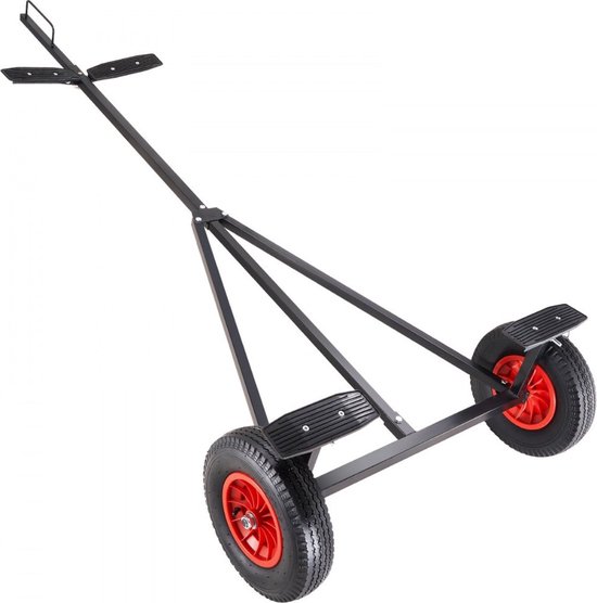 Remorque pour bateau Doll Capacité de charge de 450 lb Remorque en acier au carbone avec longueur réglable de 98 à 115 16 Liserés pneumatiques et support antidérapant