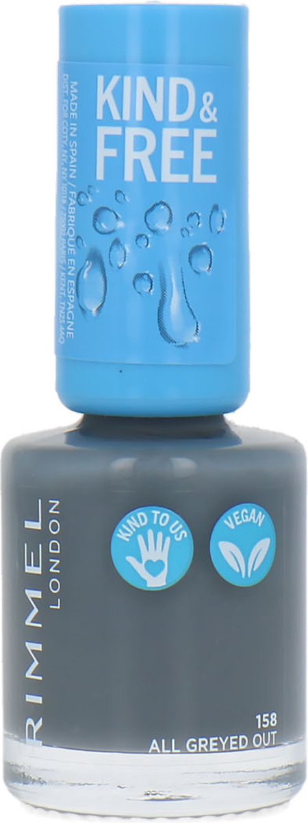 Goedkoopste Rimmel Kind & Free Nagellak - 158 All Greyed Out (set van 3