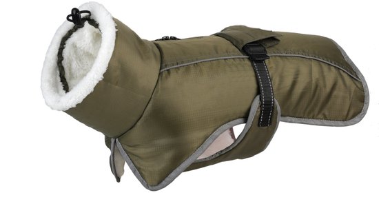 Nasjac Winterjas voor honden, polarfleece hondenjas met rolkraag, reflecterende strepen, verstelbaar, waterdicht, winddicht, puppyvest, zacht pak voor honden