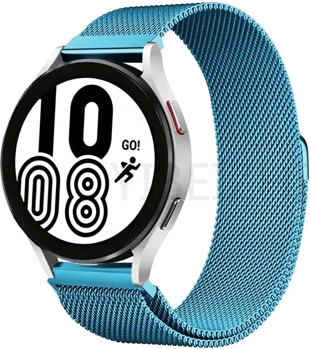 20mm Universeel Blauwe RVS horlogeband Mesh Milanese Lus Sky Blue voor Smartwatch en geschikt voor een regulier horloge zoals Casio Rolex Seiko Tudor Pagani Homage Skyblue etc