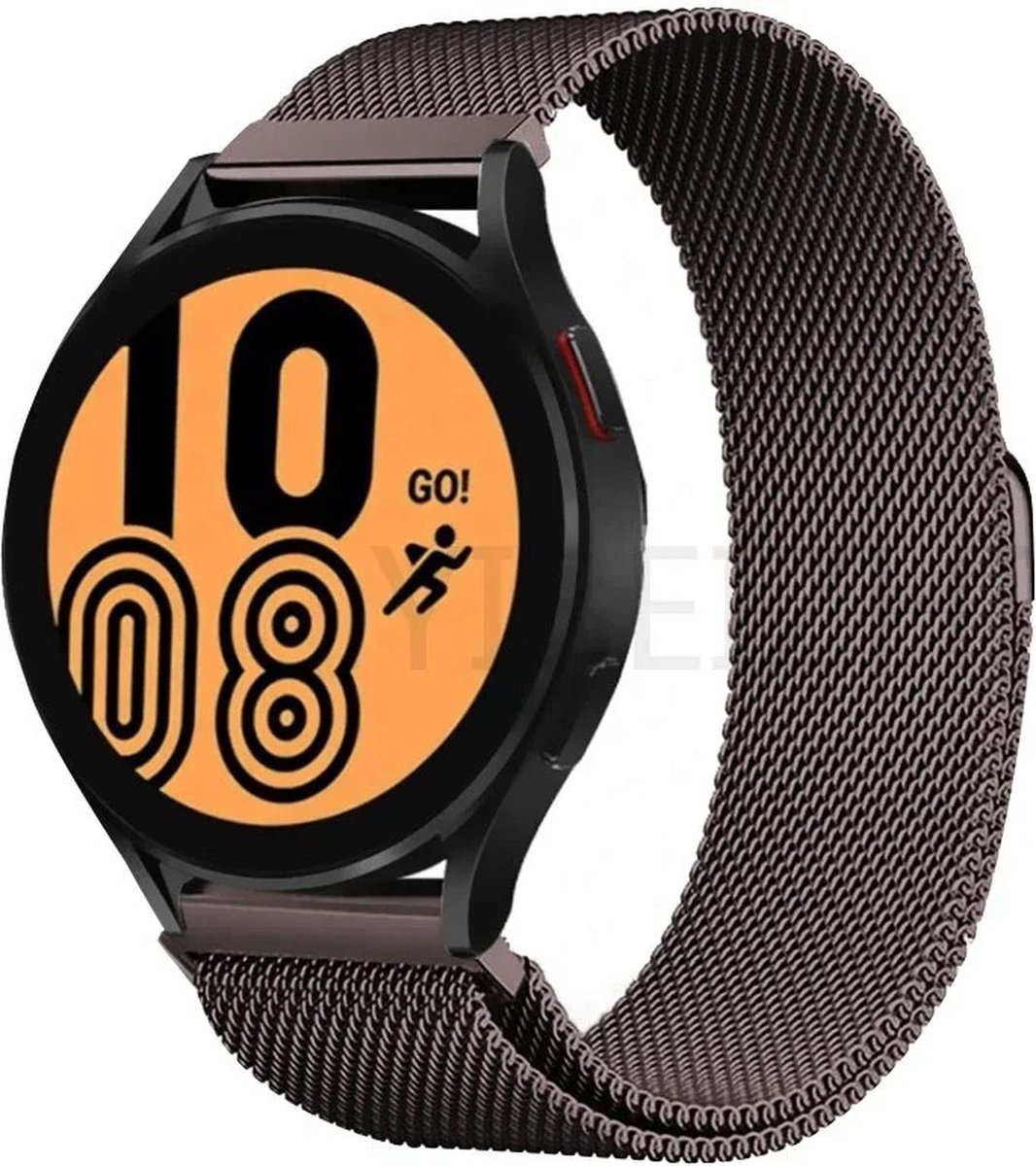22mm Universeel RVS horlogeband Mesh Milanese Lus Koffie Bruin voor Smartwatch en geschikt voor een regulier horloge zoals Casio Rolex Seiko Tudor Pagani Homage Coffe Brown Chocolade bruin etc