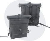 Voltano Luxe E-bike Rolltop Fietstas / Rugtas 28L - Zwart - Enkele Pakaftas - 100% Waterdicht - Groot Laptop Vak