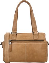 Hide & Stitches Porto Handtas Dames - Schoudertas met telefoonvak - Tas van 100% Leder met ritssluiting - Taupe