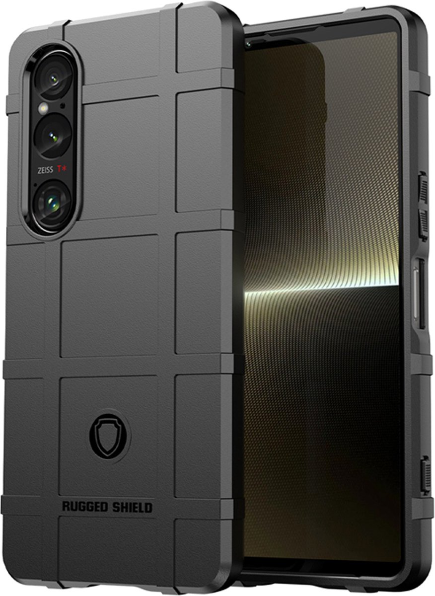 MobyDefend Hoesje - Geschikt voor Sony Xperia 1 VI - Rugged Shield TPU Backcover - Zwart