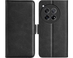 MobyDefend Hoesje - Geschikt voor OnePlus 12 - Luxe Wallet Book Case (Sluiting Zijkant) - Zwart