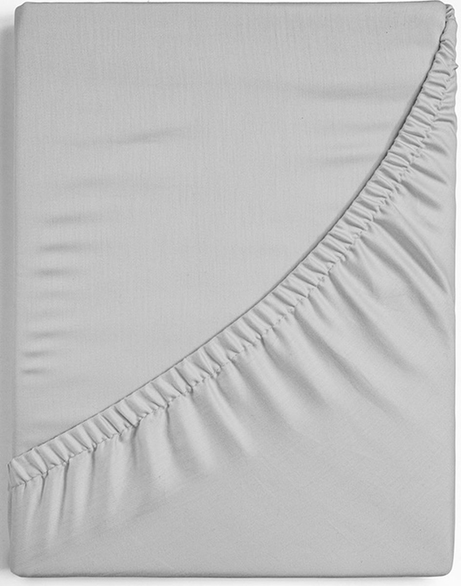 Dreamers Den Premium Jersey Elestaan - Biologisch Katoen - Topper Hoeslaken - Grijs - 120x220 cm - 20 cm hoekhoogte