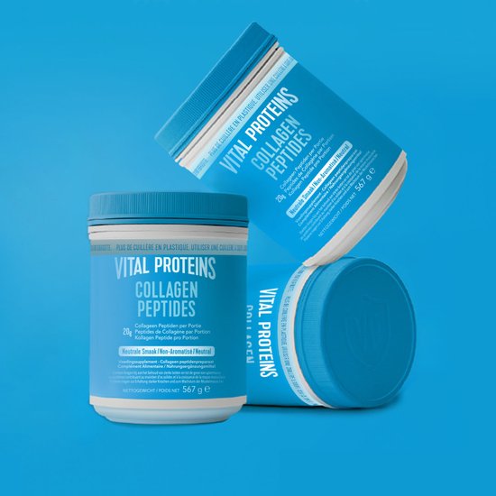 Vital Proteins - 10 tot 20 gram Peptiden Rundercollageen - Gehydrolyseerd - Neutrale Smaak - Type I en III - Suikervrij - 567 Gram
