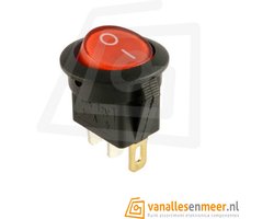 Schakelaar aan/uit rond rood verlicht 250V