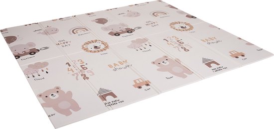KiddyMoon Schuimmat baby Opvouwbaar 180x200x1 cm - Schuimmat Kindvriendelijk - Ideaal Voor Binnen - Antislipmat voor kinderen - Speelkleed groot - Vioermat foam - Bruin Olifant van KiddyMoon — afbeelding 4