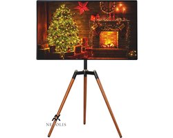Nevolis Tripod TV Stand Height Adjustable for 32-65 Inch LED LCD Screen Flat Curved Screen - Studio TV Stand with 140° Rotatable - Bedroom Living Room .