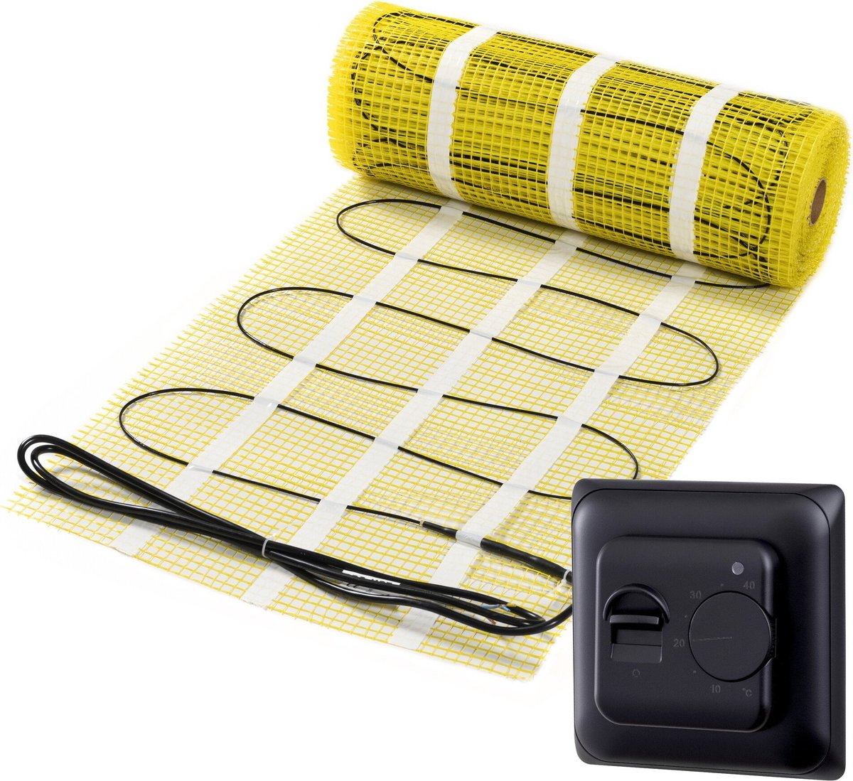 Pro-series Complete set, beschikbaar in diverse afmetingen, 150 watt per m², met analoge thermostaat, 16 m², Wit