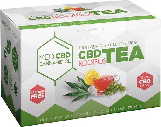 3 x Thee Rooibos MediCBD (Boîte de 20 sachets de thé) – 7,5 mg CBD