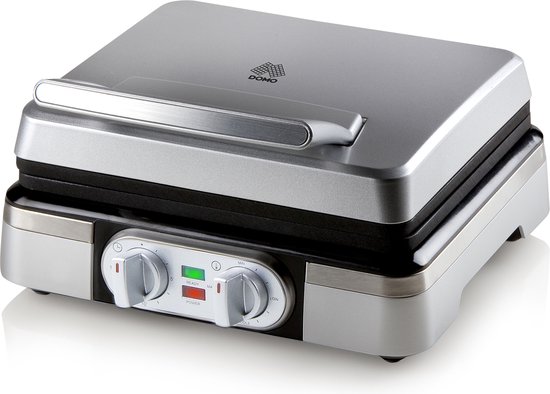DOMO DO9149W - Wafelijzer - Belgische wafels 4x7 - Timer - Zilver — afbeelding 2
