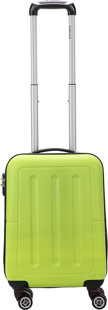 Decent NEON-FIX Handbagage koffer 55x35x20 cm- Handbagage trolley 32 liter- Lichtgewicht koffer - Reiskoffer - Veilig Cijferslot – Spinner handbagage 55 cm - Limon Groen