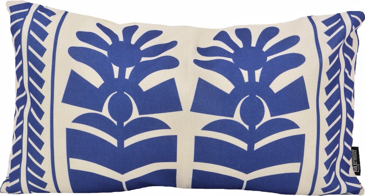 Gek op Kussens! Tova Blauw Kussenhoes | 30 x 50 cm | Katoen/Linnen